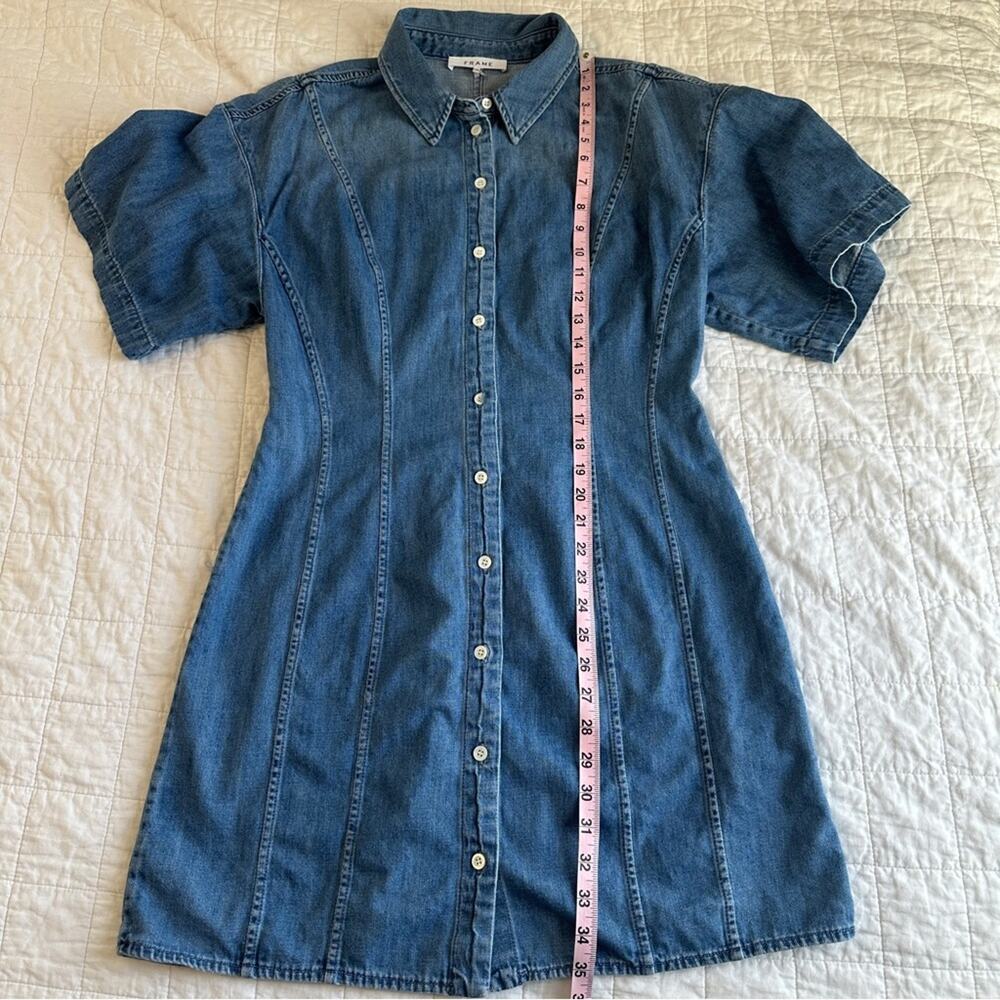 Frame Panelled Denim Dress Large - Picture 8 of 10